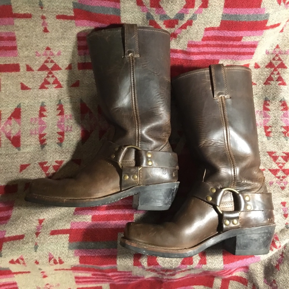 Frye Harness Boots, Tall, Size 7